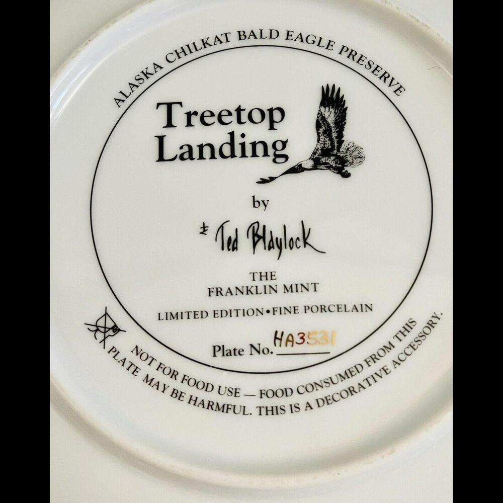 Collectible Plate "Treetop Landing" by Ted Bldylock, The Franklin Alaskan - Picture 8 of 8